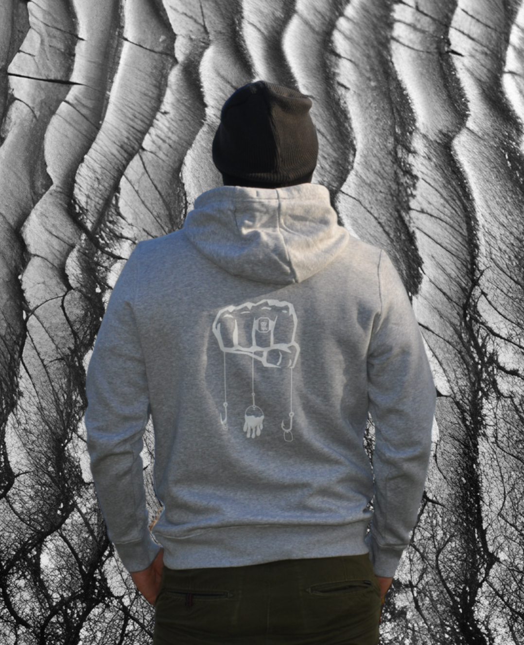 Hoodie vuist (grijs)