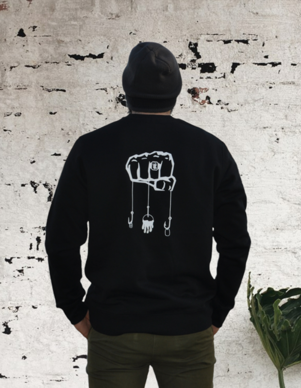 Pull ronde hals vuist (zwart)