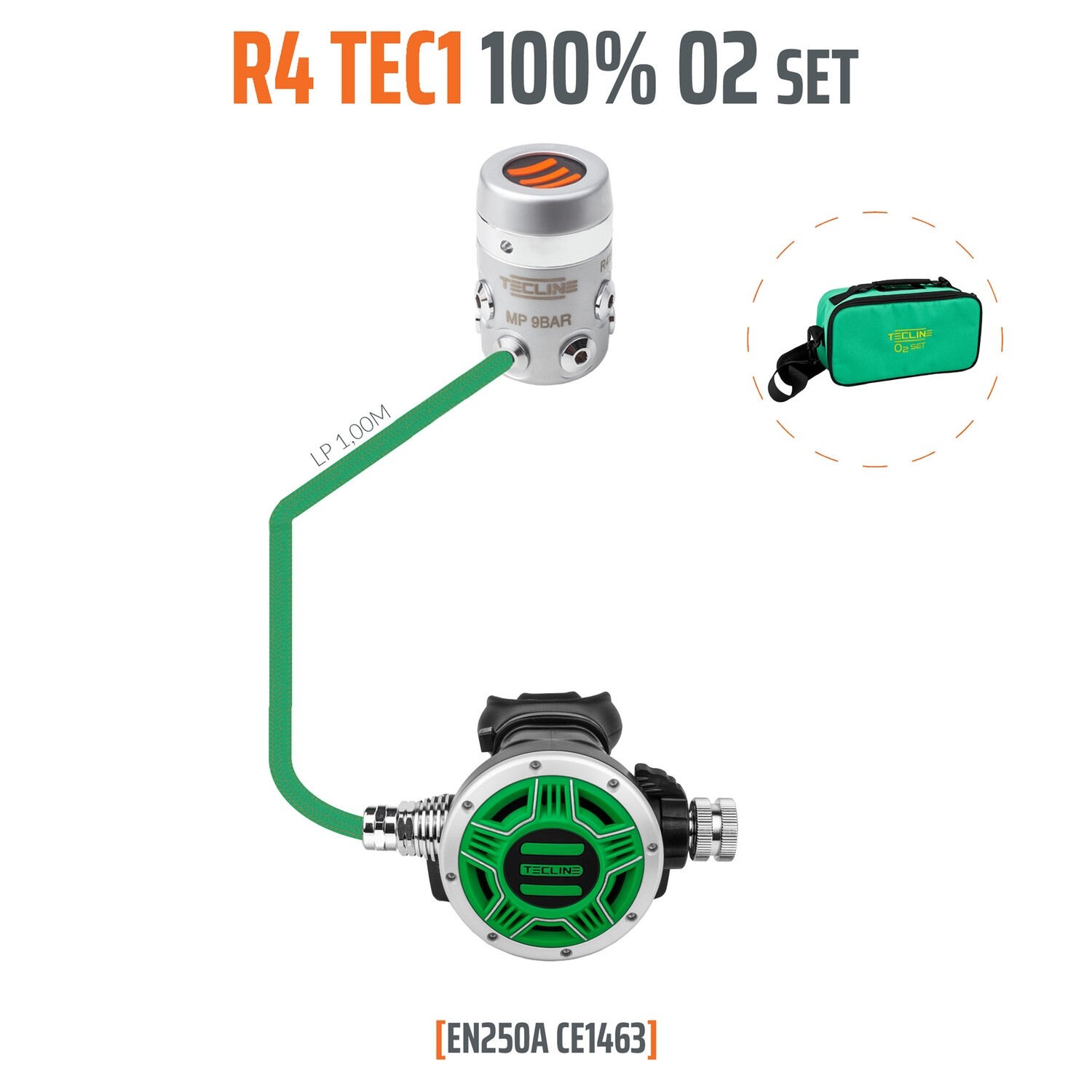 Regulator R4 TEC1 100% O2 M26x2, stage set