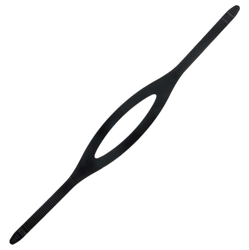 MASK STRAP, BLACK SILICONE 16 MM