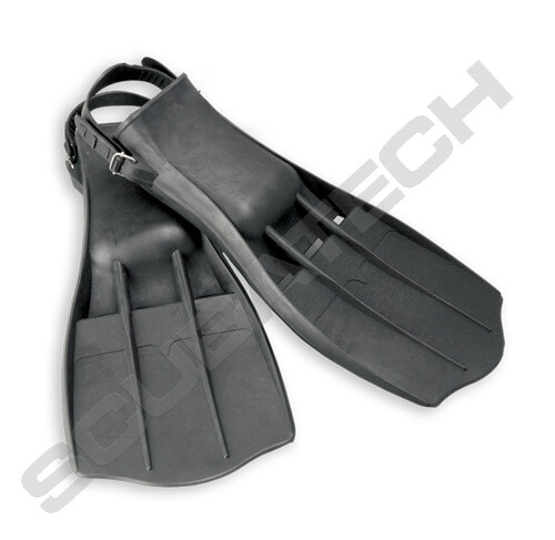 Fins JETFIN BLACK with rubber finstrap L