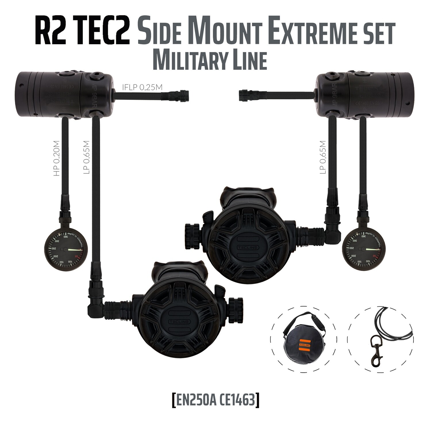 Regulator R2 TEC2 rev. Side Mount Extreme set -  Military Line