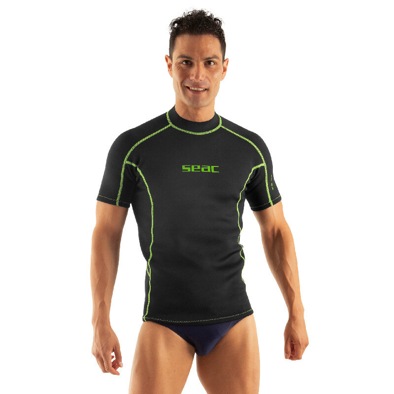 FIT LONG &amp; SHORT 2 MM, Mouwen: Kort, Kleur: Zwart-Groen, Maat: S