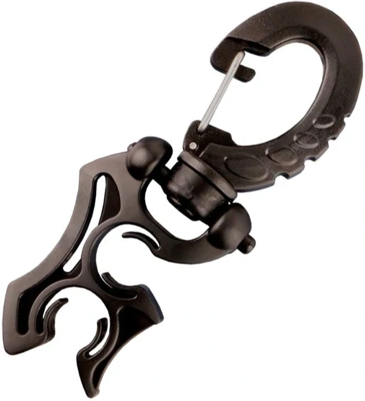 Slangenhouder w/clip 2 hoses, Kleur: Zwart