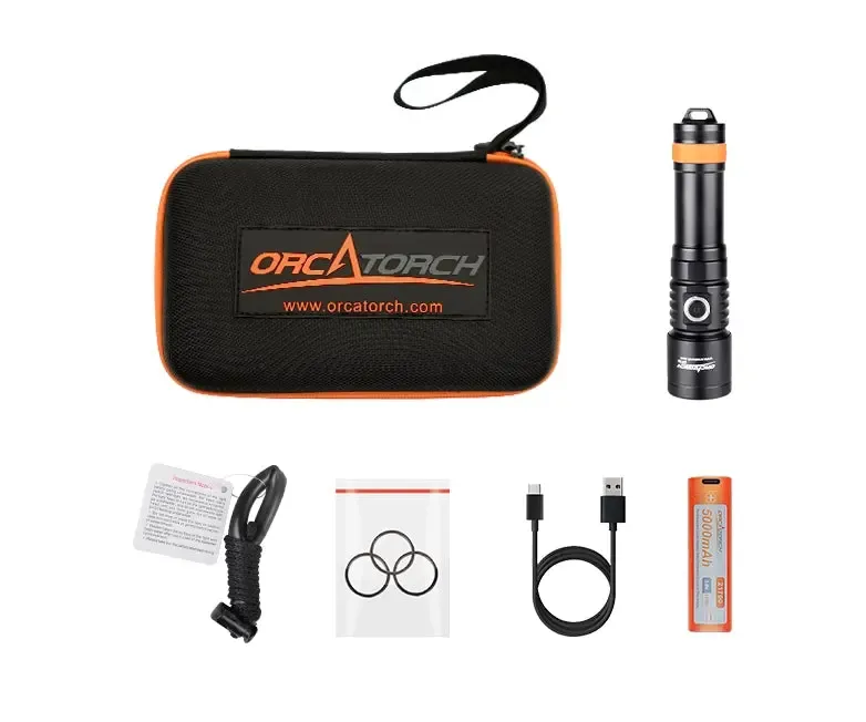 Orcatorch D710 Dive Light, Kleur: Black