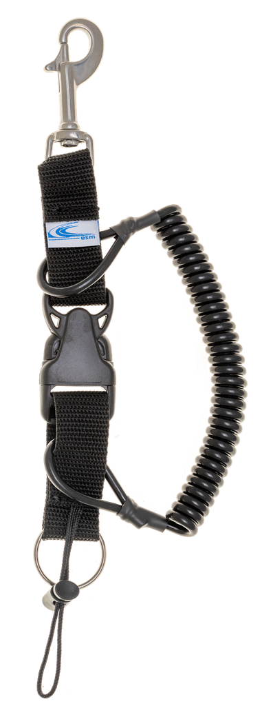 Spiraalkoord Kevlar-kabel, 76 mm draaibare karabijnhaak 30 mm ring