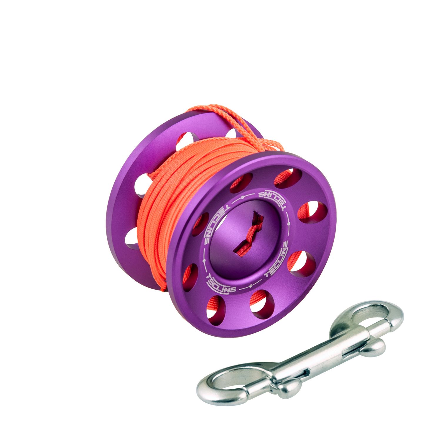 Spool alu  15 m, with SS 90 mm snap  PURPLE