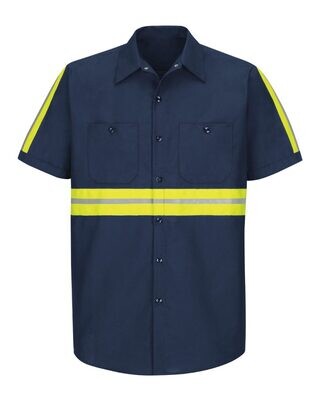 Enhanced Visibility Industrial Work Shirt - NAVY