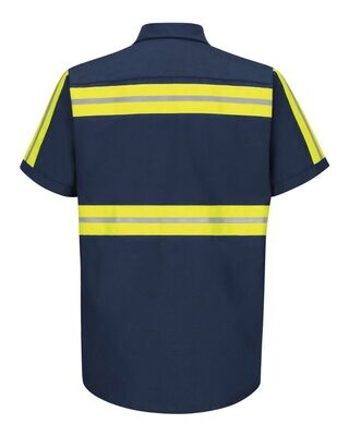 Enhanced Visibility Industrial Work Shirt - NAVY