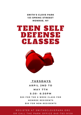Teen Self-Defense Classes 4/2 - 5/7 (MONROE RESIDENT)