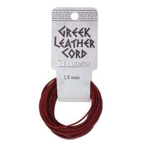 1.5mm Red - Greek Leather Round Cord