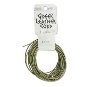 1.5mm Grey - Greek Leather Round Cord