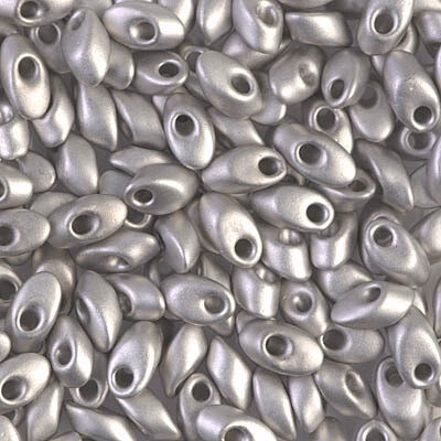 Long Magatama 4x7mm Bead: Matte Palladium Plated
