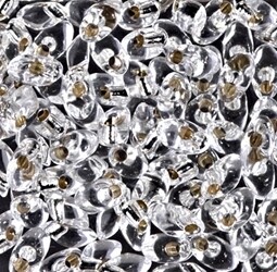 Long Magatama 4x7mm Bead: Silver Lined Crystal