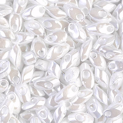 Long Magatama 4x7mm Bead: White Pearl Ceylon