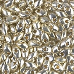 Long Magatama 4x7mm Bead: Duracoat Galvanized Silver