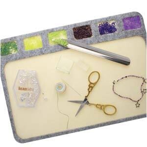 6 Cavities Seed Bead Treasure Mat w/ ScoopEez 11x8in