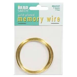 Memory Wire (Bracelet): 2"  Diameter - 12 turns - Gold Plated Stainless Steel - CBWG2012