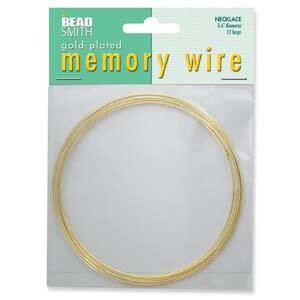 Memory Wire (Necklace): 3.6" Diameter - 12 turns - Gold Plated Stainless Steel - CBWG37512