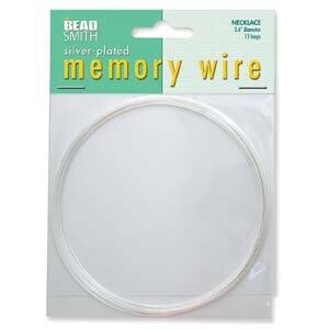 Memory Wire (Necklace): 3.6" Diameter - 12 turns - Silver Plated Stainless Steel - CBWS37512