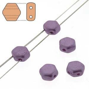 2-Hole Honeycomb Bead 6mm - Pastel Lilac (30 bead per strand)