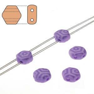 2-Hole Honeycomb Bead 6mm - Silk Laser Violet Web (30 beads per strand)