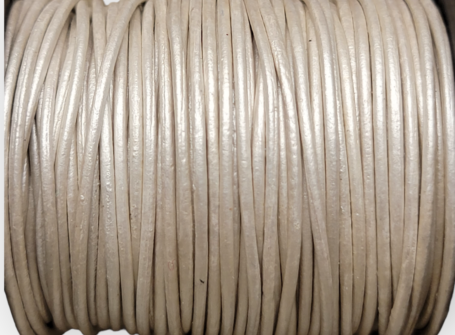 1mm Indian Leather - Metallic Pearl Silver (sold by the yard)