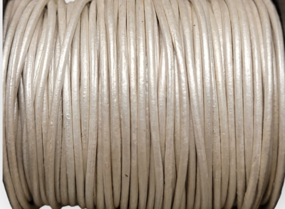 1mm Indian Leather - Metallic Pearl Silver (sold by the yard)