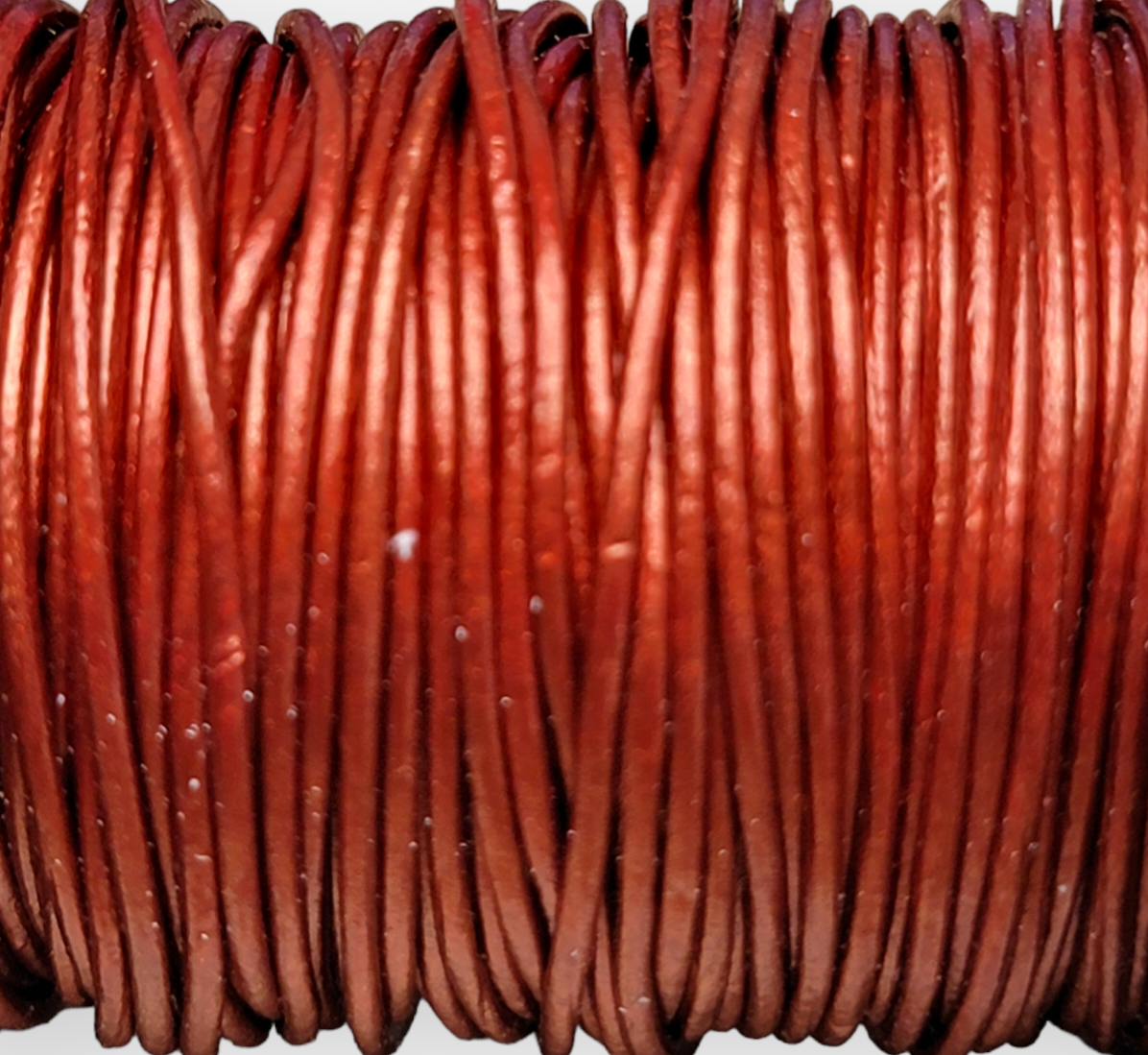 1mm Indian Leather - Metallic Moroccan Red (sold by the yard)