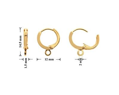 Leverback Hoops 14.5x12mm GP