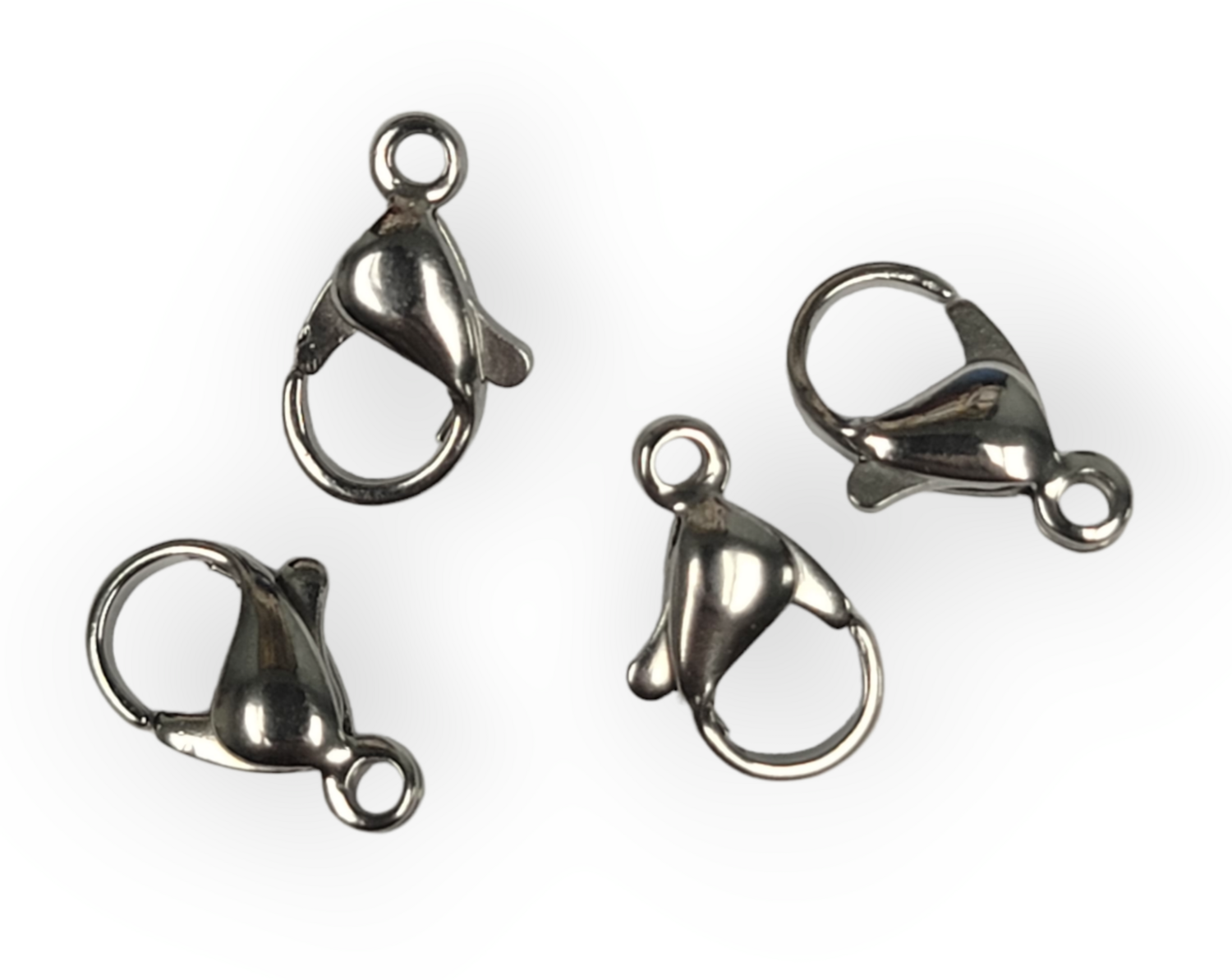 Lobster Claw: 12mm Stainless Steel (4 per bag) Lobster Claw: 12mm Stainless Steel (4 per bag)