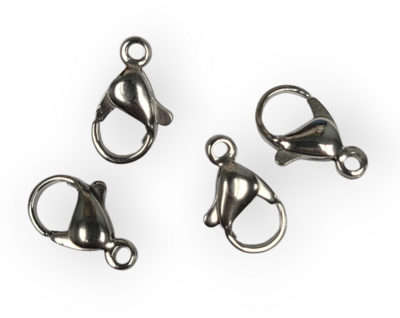 Lobster Claw: 12mm Stainless Steel (4 per bag)