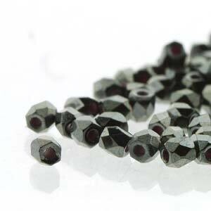 FPR0223980-14400: Jet Hematite 2mm Fire Polish (100 Pieces)
