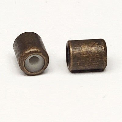 7mm x 5mm Barrel Shaped String-On Clasp w/Silicone Grommet: Antique Brass