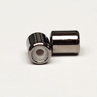 7mm x 5mm Barrel Shaped String-On Clasp w/Silicone Grommet: Gunmetal
