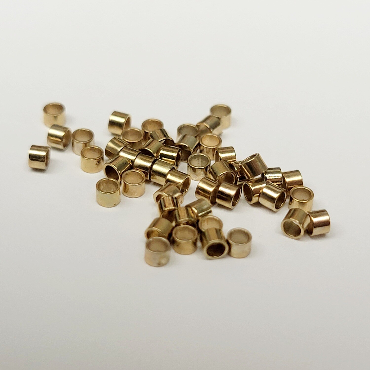 2x2mm Gold Cylinder Crimp Beads 50pcs