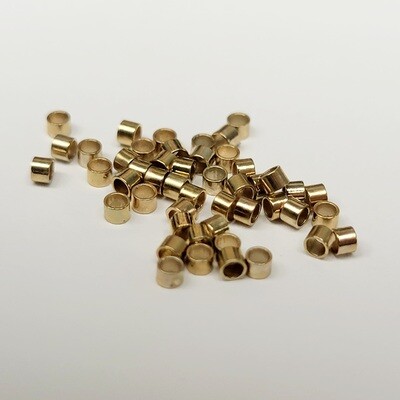 2x2mm Gold Cylinder Crimp Beads 50pcs