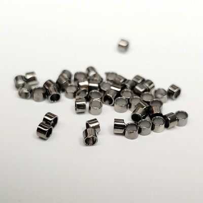 2x2mm Gunmetal Cylinder Crimp Beads 50pcs