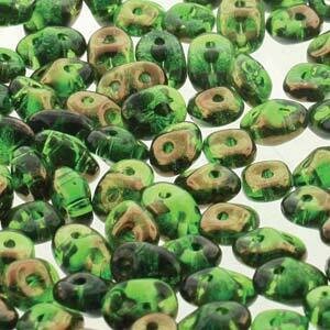 DU0520500-14215: SUPERDUO 2.5X5MM CHRYSOLITE SEMI BRONZE LUSTER