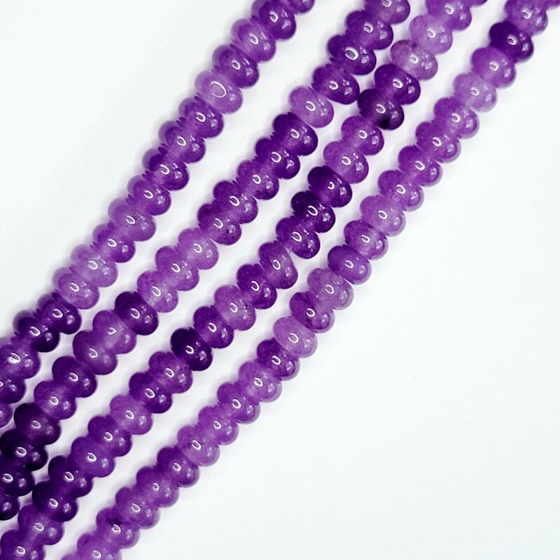 8x5mm Light Amethyst Jade Rondelle Strand