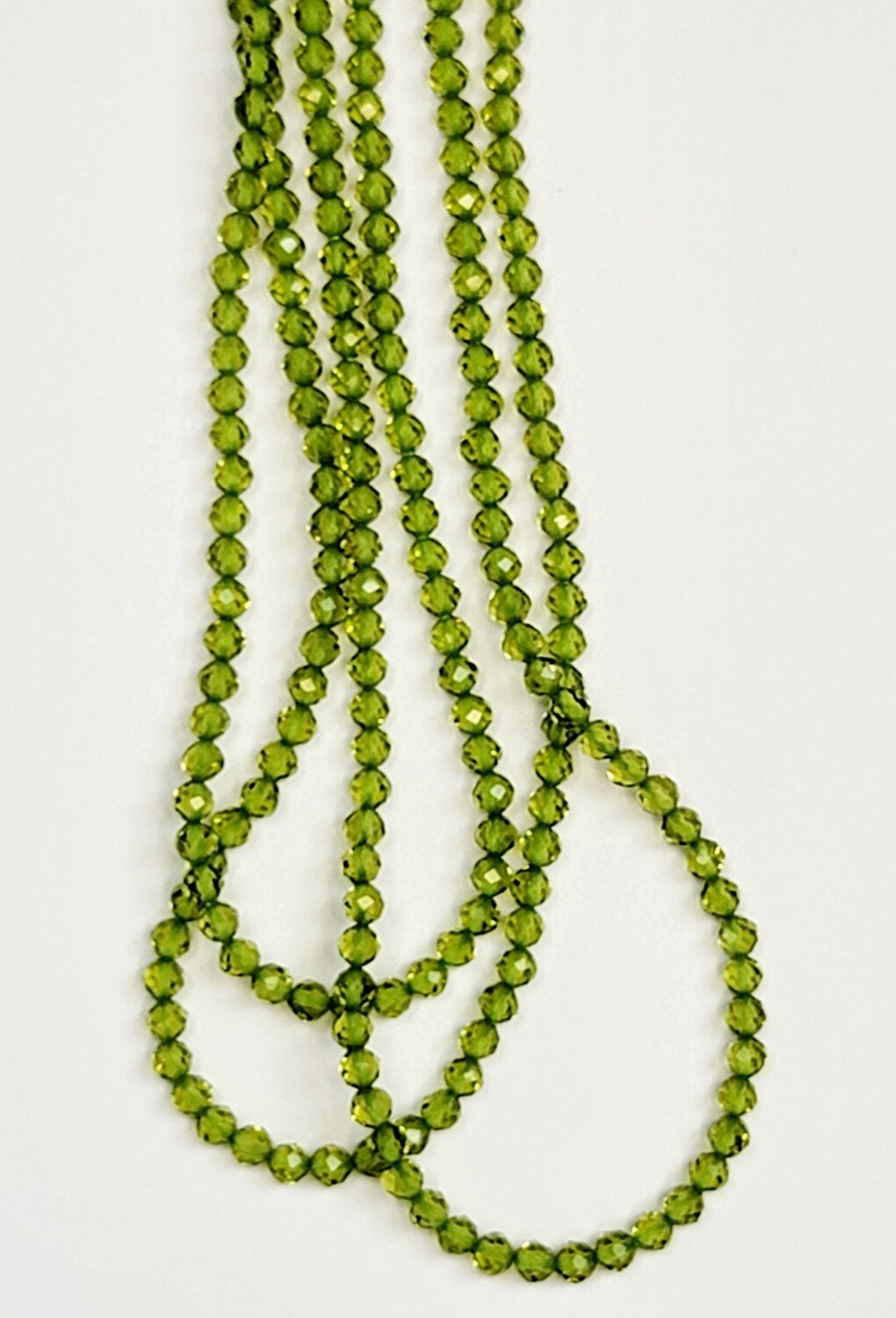 2mm Micro Faceted Round Crystal Beads - Fern Green