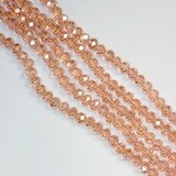 6mm Rondelle Peachy Pink Crystal AB Strand