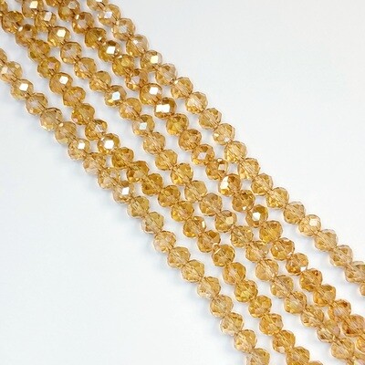 6mm Rondelle Light Topaz Crystal AB Strand