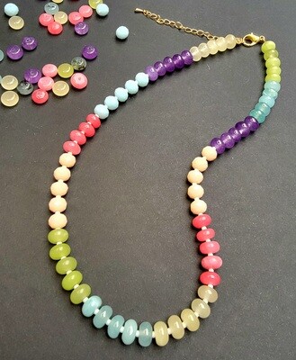 Rainbow Jade Necklace - Gold Plated Finishes Rainbow Jade Necklace - Gold Plated Finishes
