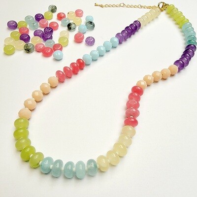 Rainbow Jade Necklace - Silver Plated Finishes Rainbow Jade Necklace - Silver Plated Finishes