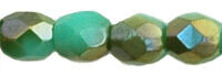 3mm Fire Polish Beads: Green Turquoise Celsian
