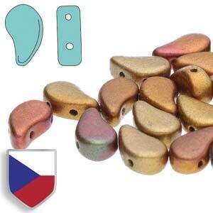 PAISLEY DUO 8X5MM CRYSTAL ORANGE RAINBOW