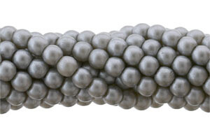 4mm Czech Glass Round Beads - Pearl SIlver 