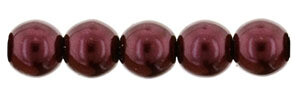 4mm Czech Glass Round Beads - Pearl Burgundy 