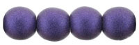 4mm Czech Glass Round Beads - Metallic Suede Purple